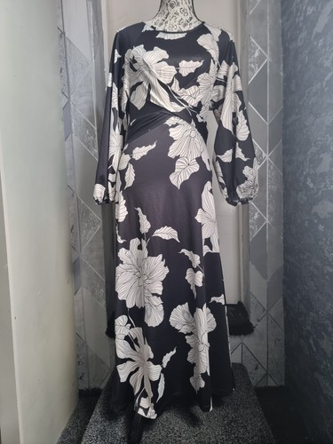 Black white floral - black,