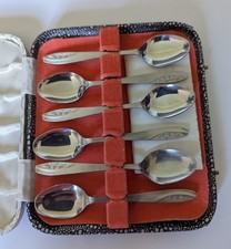 Vintage De Montfort boxed stainless steel teaspoons firth staybrite
