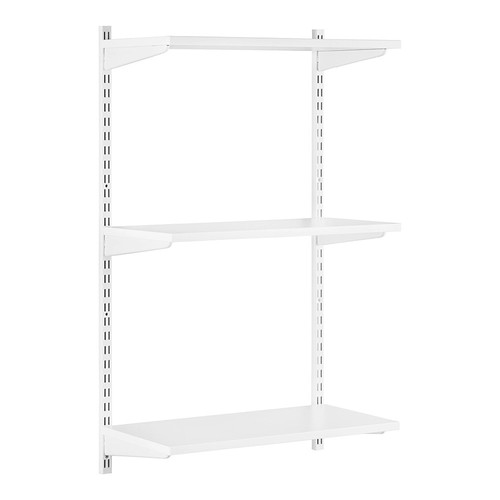 White twin slot shelving - kit,