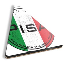 Triangle MDF Coaster Pisa Italy Flag Circle #59363