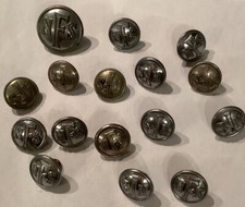 NFS WW2 Tunic Buttons - 1 Large Button And 15 Small Buttons