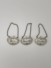 3x DECANTER LABEL WHISKY/PORT/BRANDY Made In Italy