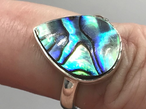 Abalone pear ring - ,, solid
