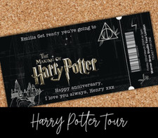 Personalised Harry Potter Birthday Surprise Studio Tour Ticket Voucher Gift Idea