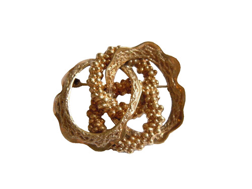 Brooch gold plated - plated, tone