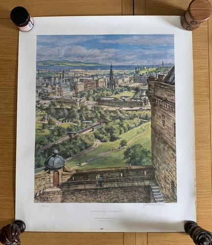 Edinburgh signed print - edinburgh, j