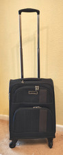 WAGNER LUGGAGE Black 4Wheel Spinner SOFTshell SUITCASE/CABIN BAG 54cm