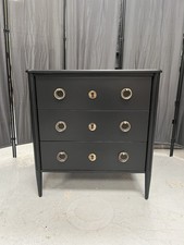 Swoon Reyna Small Chest Of Drawers, Charcoal & Brass RRP569