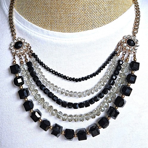 Gold tone black gray - gray, glass