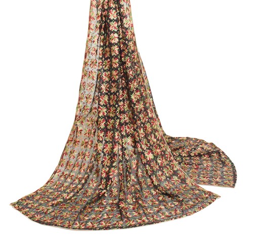 Sushila vintage phulkari black - vintage,
