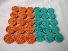 Set of Wooden Backgammon Pieces 24mm x 7mm 