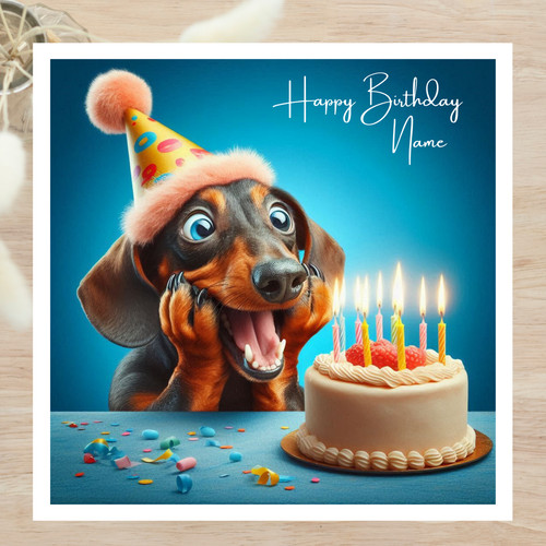 Personalised card dachshund - personalised,