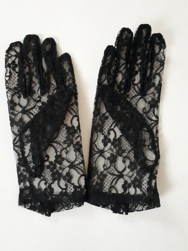 Ladies wrist length black lace - ladies,
