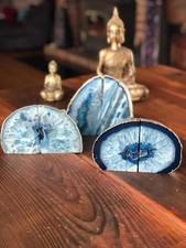 Blue Agate Silver Edge