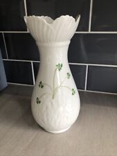 Large Donegal Parian China Vase. Shamrock Design. 10 inch Tall. Perfect!