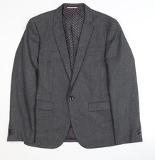 Ventuno 21 Men's Grey Blazer Jacket Notch Lapel Size 38