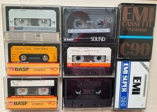 Audio Cassettes BASF x 5, EMI x 2, QED x 1 - 90 Minutes - Used and Wiped