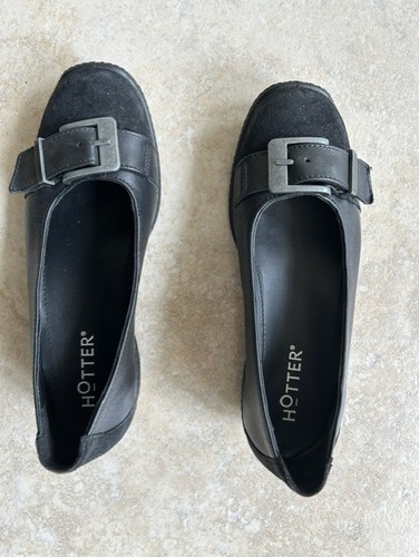 Ladies black flat leather - ladies,