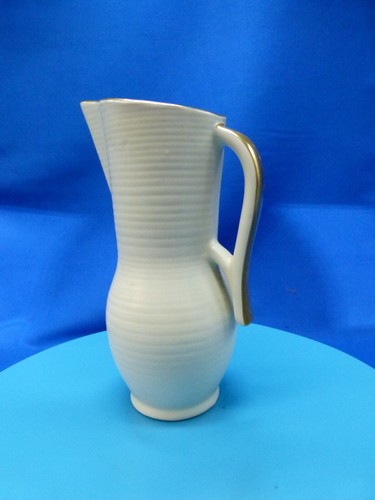 Crown devon jug - white, gold