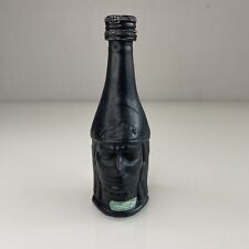 VTG LICOR MANCO CAPAC Figural Face Black Mini Liquor Bottle Original Cap EMPTY