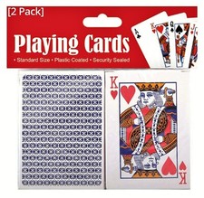 2 Packs of Playing Cards - 2 Decks, Standard Size & Plastic Coated