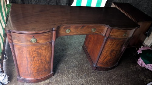 Antique large pedestal desk