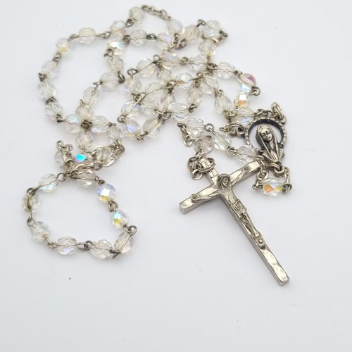 Vintage crystal bead rosary - vintage,