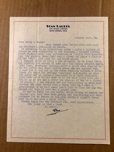 Rare stan laurel autographed - rare,