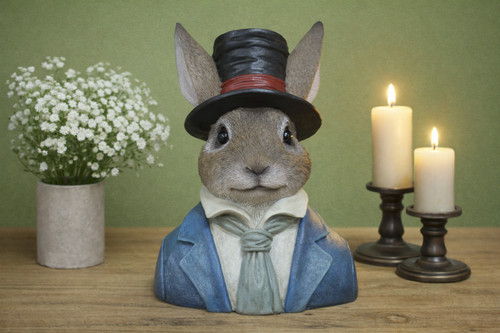 Dapper dressed rabbit ornament - rabbit,