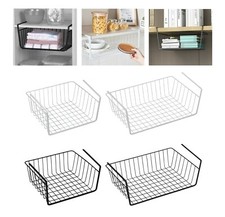 Under Shelf Storage Basket Rack Kitchen Cupboard Organiser Wire Mesh Large Mediu