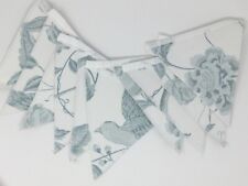 Laura Ashley Summer Palace Off Whie Duck Egg Blue Bird Handmade Bunting 10 Flags