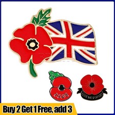 Union Jack Red Poppi Pin Badge 2025 Popp.y Badge Remember Veteran Solider Brooch