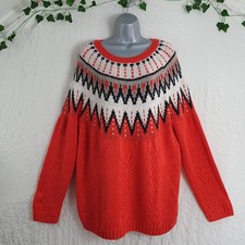 Gorgeous George Fairisle Red Christmas Jumper Size 18