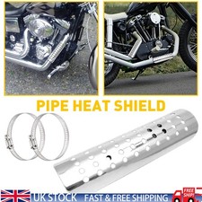 Universal Chrome Exhaust Muffler Pipe Heat Shield Cover Heel Guard Motorcycle