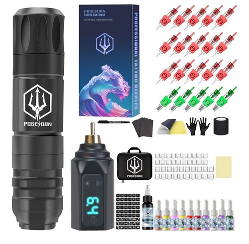 Poseidon wireless tattoo - tattoo, pen