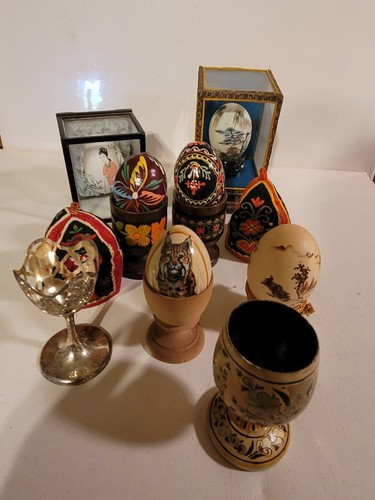Vintage handpainted eggs lot - vintage,