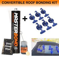 REAR WINDOW GLUE ADHESIVE convertible CABRIO roof canvas rear glass-WITH CLAMPS
