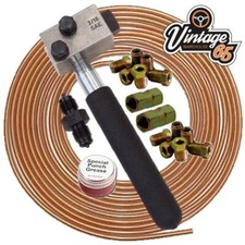 Brake Pipe Flaring Tool SAE Double + 3/16" Copper Pipe 10mm Male Female Unions