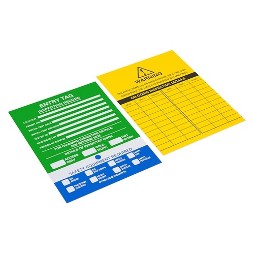 Confined space entry tag - space, (pack