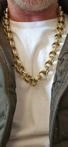 9ct gold belcher chain 24inch - chain,