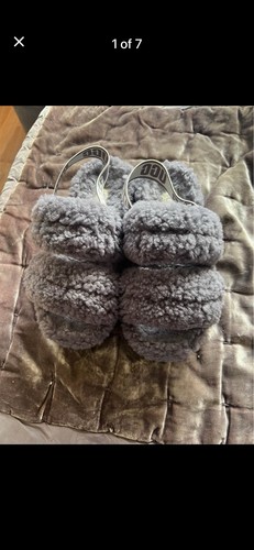 Grey platform uggs slippers - grey,
