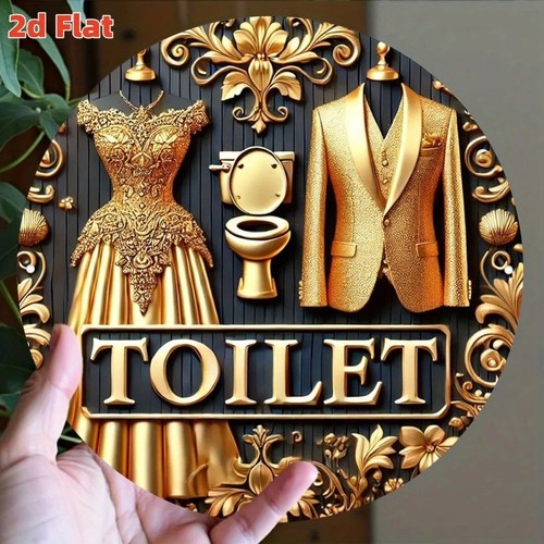 Toilet aluminium wall art - wall, sign