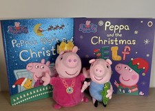 Pepper Pig George &Princess Soft Plush Toys + Christmas Story Books Bundle