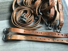 (Lot of 2)Genuine Polish Army Leather Equipment Strap Belt 50cm-Military Surplus