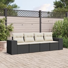 Garden Sofa Set Black, Cream