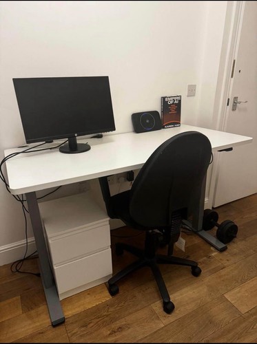 White computer desk - white, with
