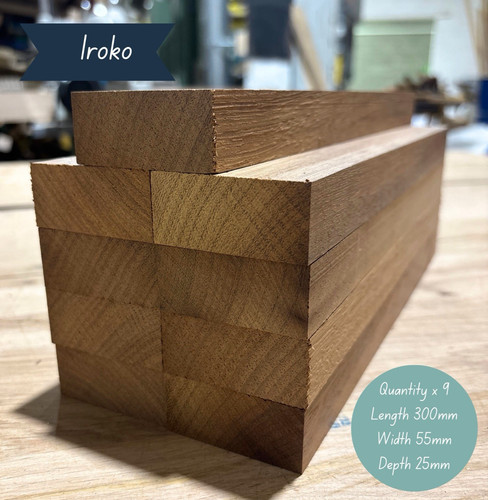 Planed iroko hardwood offcuts - iroko,