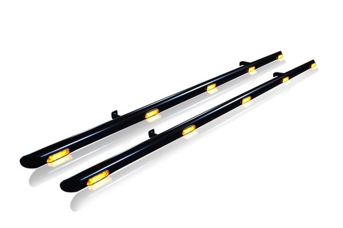 Black side bars amber leds - black,