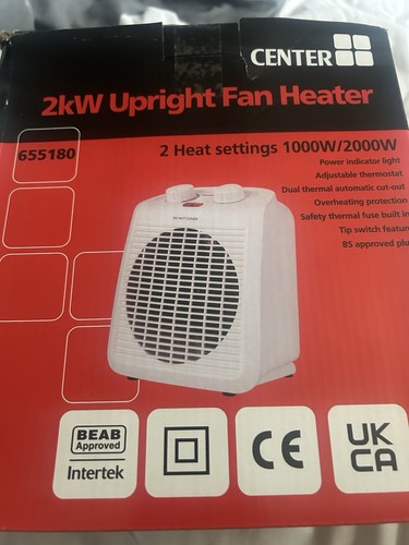Center 2kw upright fan heater - 2kw,
