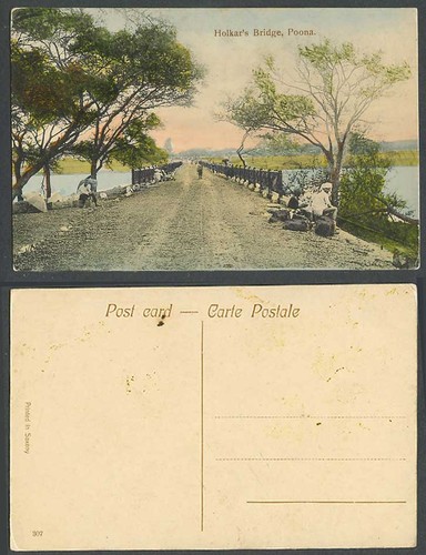 India old hand tinted postcard - old,